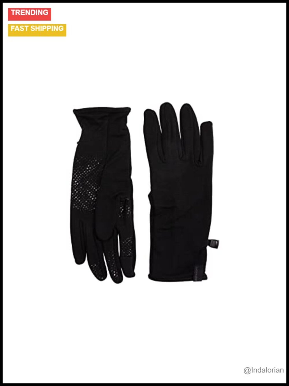 Merino Wool Unisex Winter Gloves Touchscreen Skiing Running Black Medium